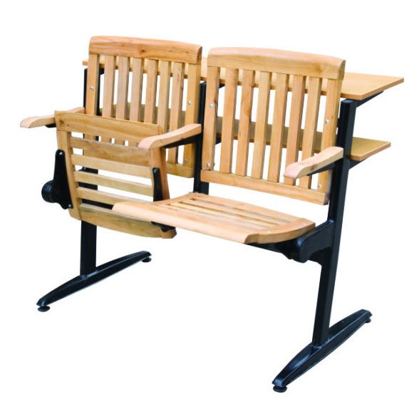 钢管移动式自动翻硬木平面阶梯椅