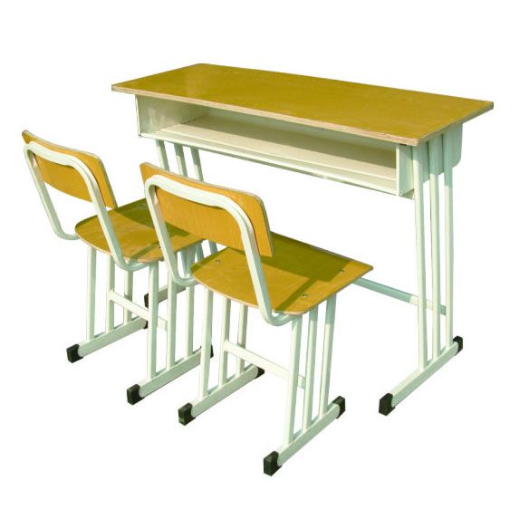 双人三斜柱课桌椅
