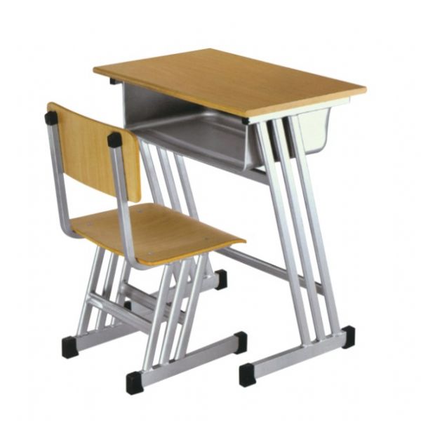 三柱单层靠背课桌椅