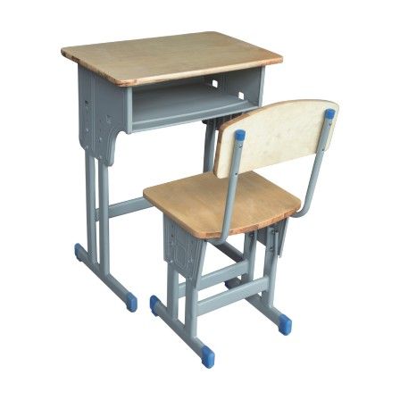单层双柱靠背课桌椅