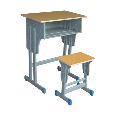 单层双柱升降方凳课桌椅