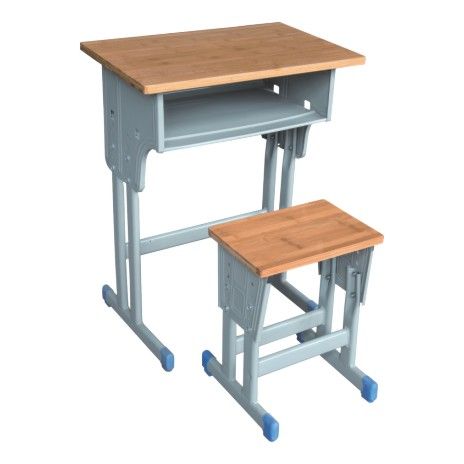 单层双柱升降方凳课桌椅