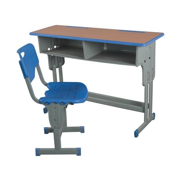 双人双柱升降靠背课桌椅