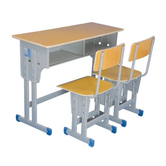 双柱单层靠背课桌椅