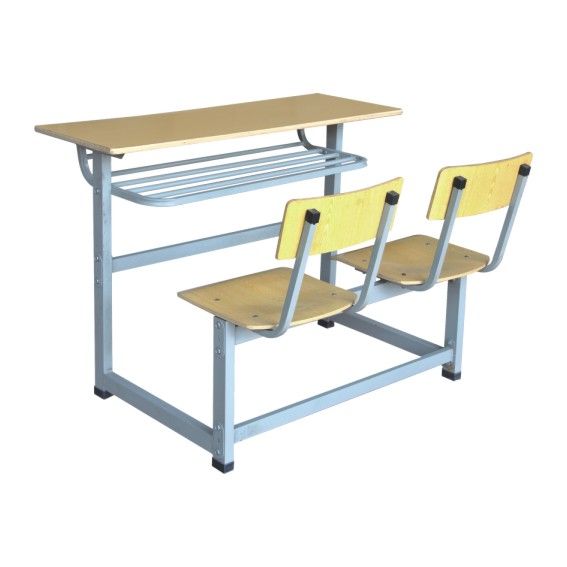 双柱单层方凳课桌椅