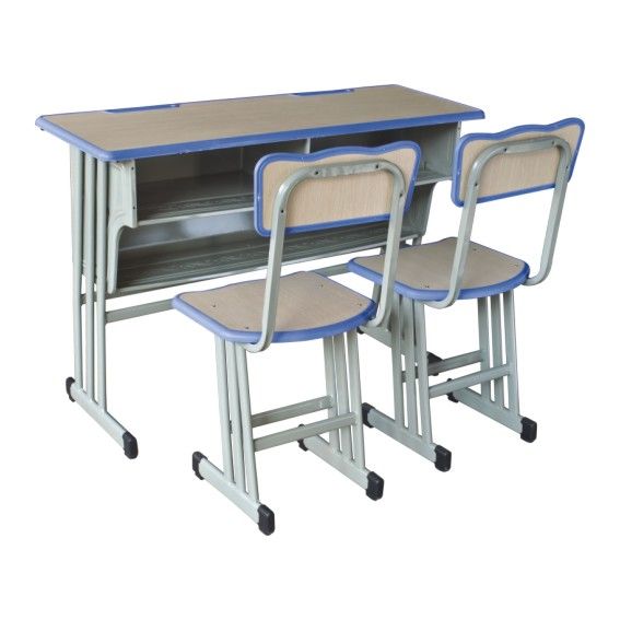 三柱单层靠背课桌椅