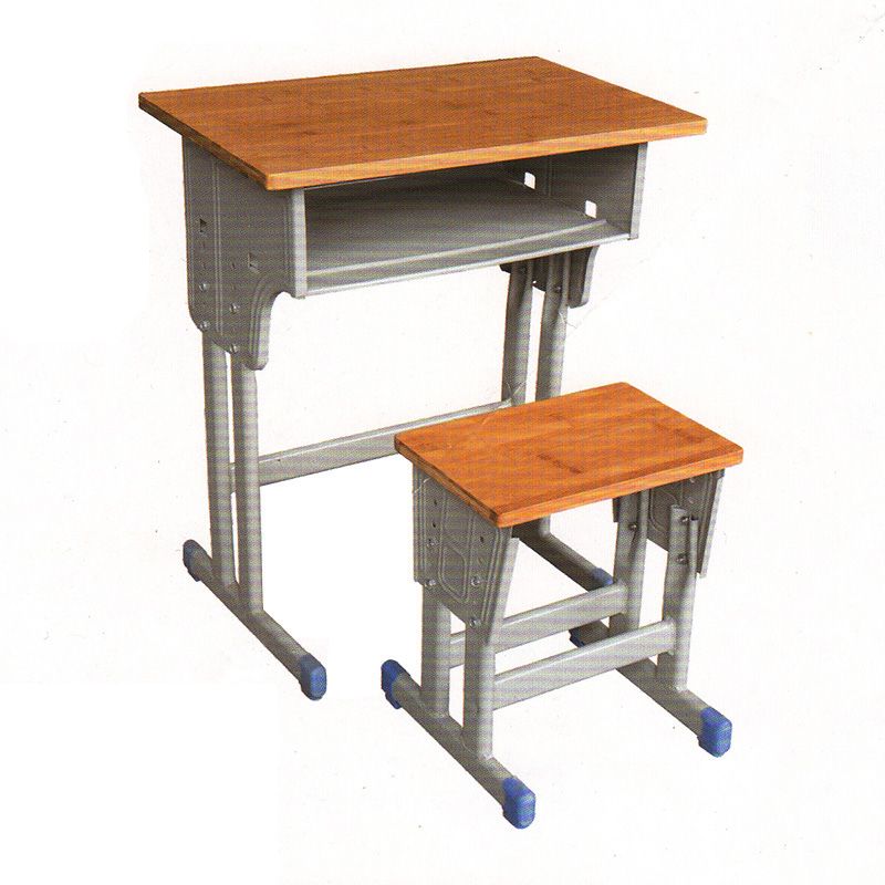 单层双柱升降式课桌小方凳