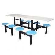 八位玻璃钢固定圆凳餐桌MZ-38084