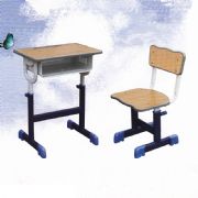 注塑包边旋钮式升降课桌椅MZ-17166