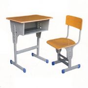 多层板单层单柱课桌椅MZ-31075