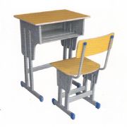 多层板单层双柱课桌椅MZ-32085