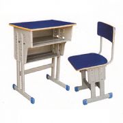 多层板双层双柱课桌椅MZ-33093