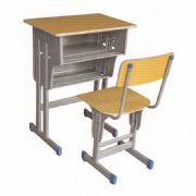 多层板双层双柱课桌单柱靠背椅MZ-34089