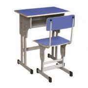 多层板单层双柱课桌单柱靠背椅MZ-36081