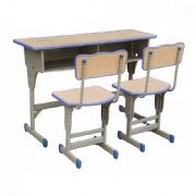 注塑包边双人单层单柱课桌椅MZ-41158
