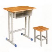 单层双柱固定式课桌小方凳MZ-37106