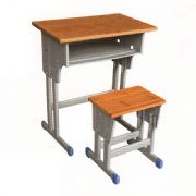 单层双柱升降式课桌小方凳MZ-37112